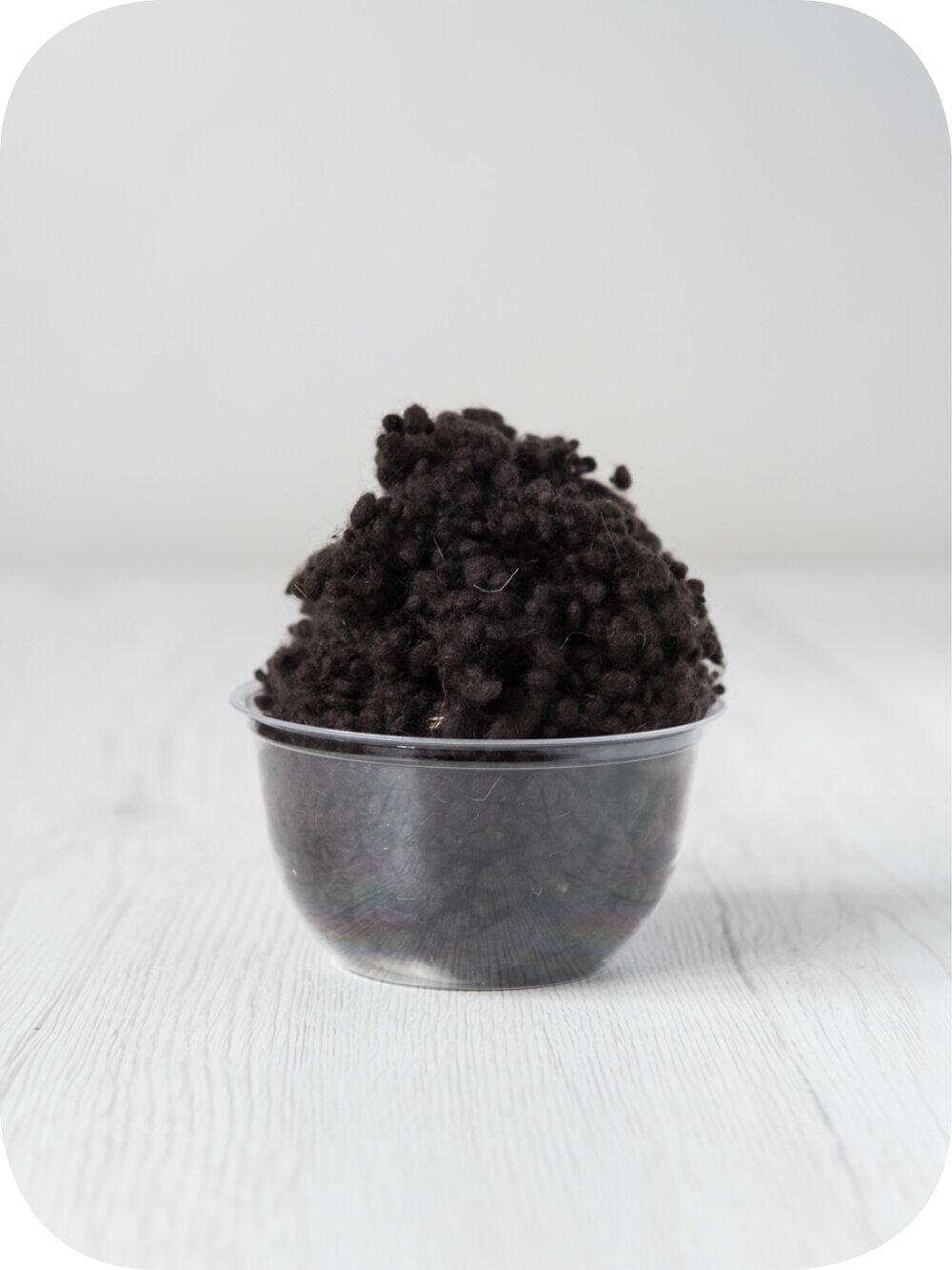 brown wool nepps in a 5g portion for adding texture to felting and spinning projects