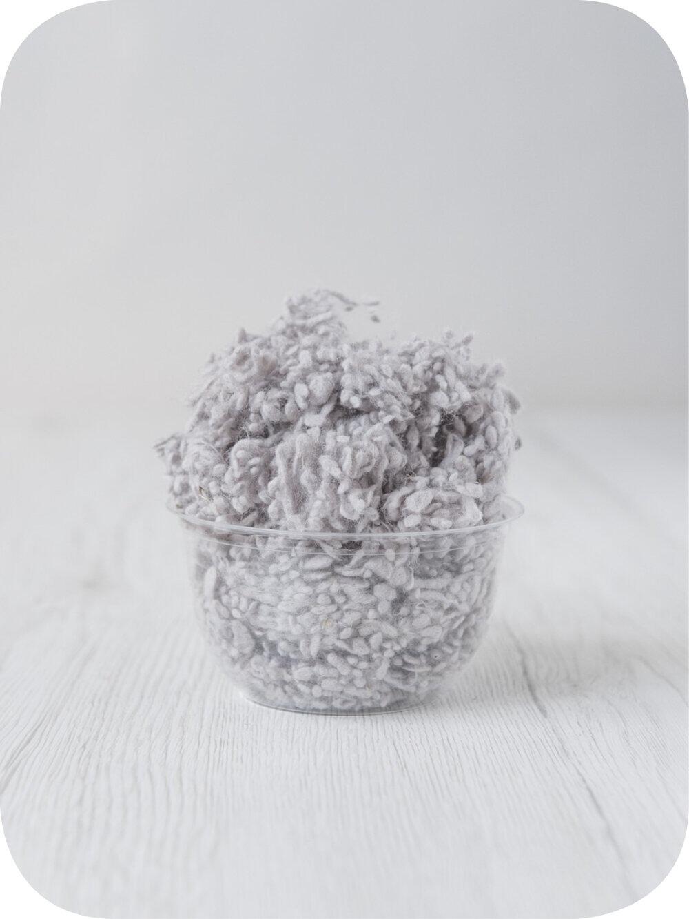 grey wool nepps in a 5g portion for adding texture to felting and spinning projects