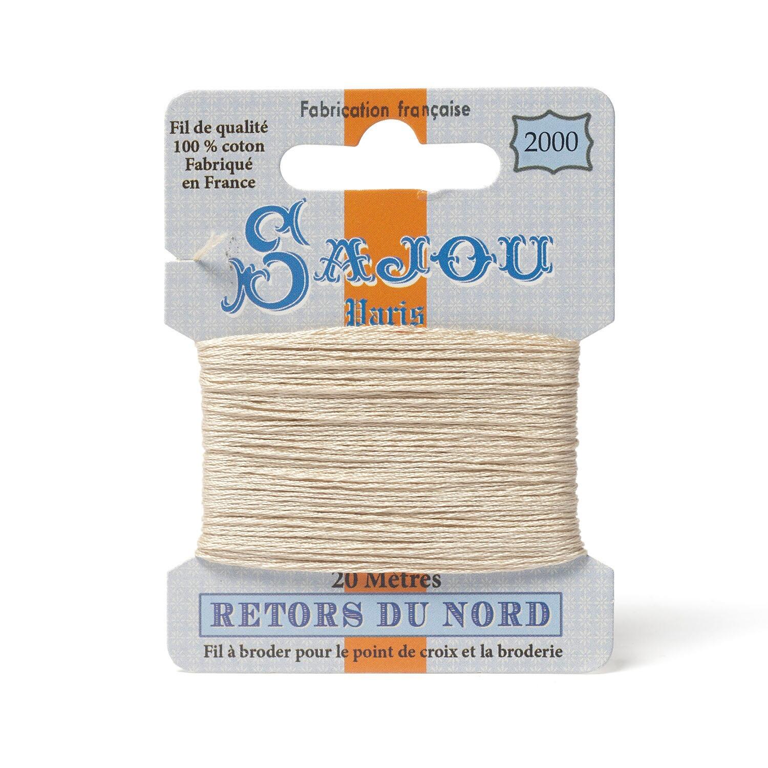 Maison Sajou Retors du Nord embroidery thread card in color 2000 cream