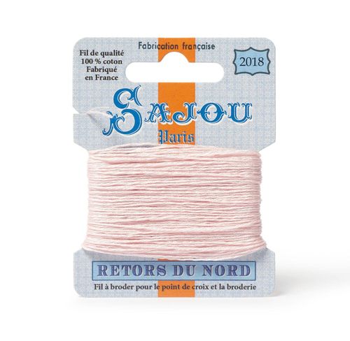 Maison Sajou Retors du Nord embroidery thread card in colour 2018 pink.