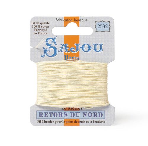 Maison Sajou Retors du Nord embroidery thread card in colour 2532 yellow