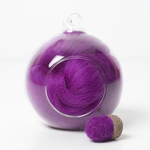 purple 12 merino wool tops for needle felting and spinning in a 10g portion.