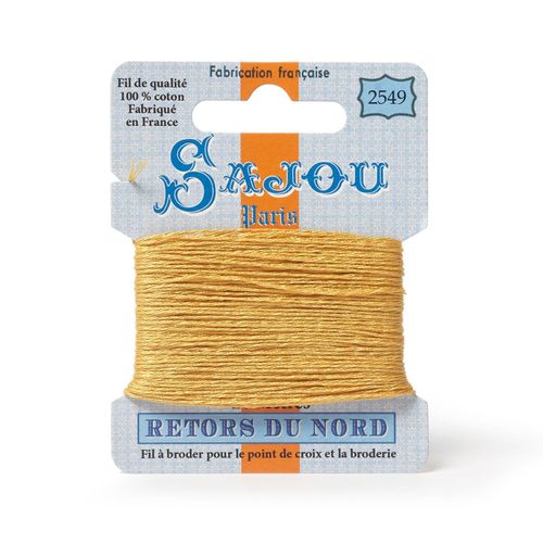 Maison Sajou Retors du Nord embroidery thread card in colour 2549 orange