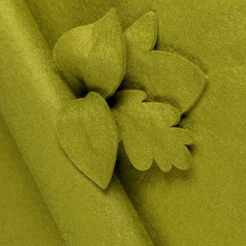High-quality Moss Green craft felt featuring a smooth, uniform wool-viscose blend texture in a rich, natural forest green.