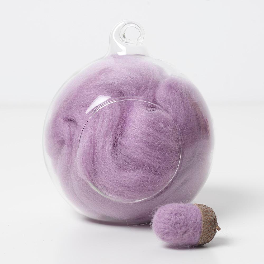 purple 18 merino wool tops for needle felting and spinning in a 10g portion.