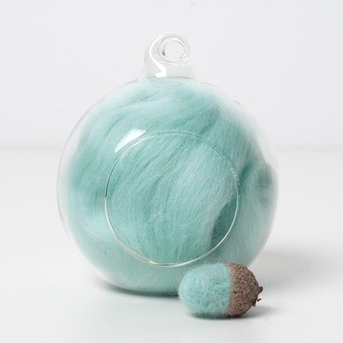 aqua 58 merino wool tops for needle felting and spinning in a 10g portion.