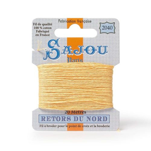 Maison Sajou Retors du Nord embroidery thread card in colour 2040 orange