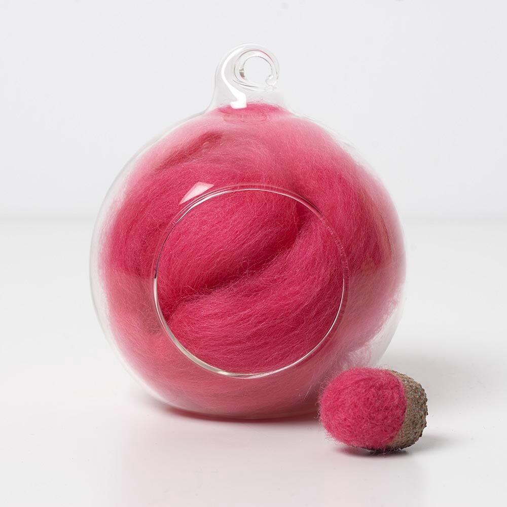 pink 11 merino wool tops for needle felting and spinning in a 10g portion.