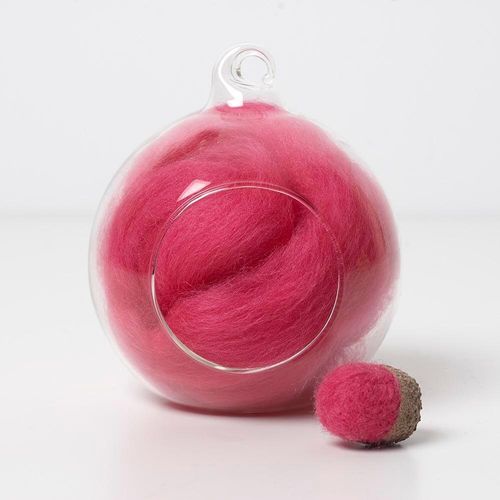pink 11 merino wool tops for needle felting and spinning in a 10g portion.