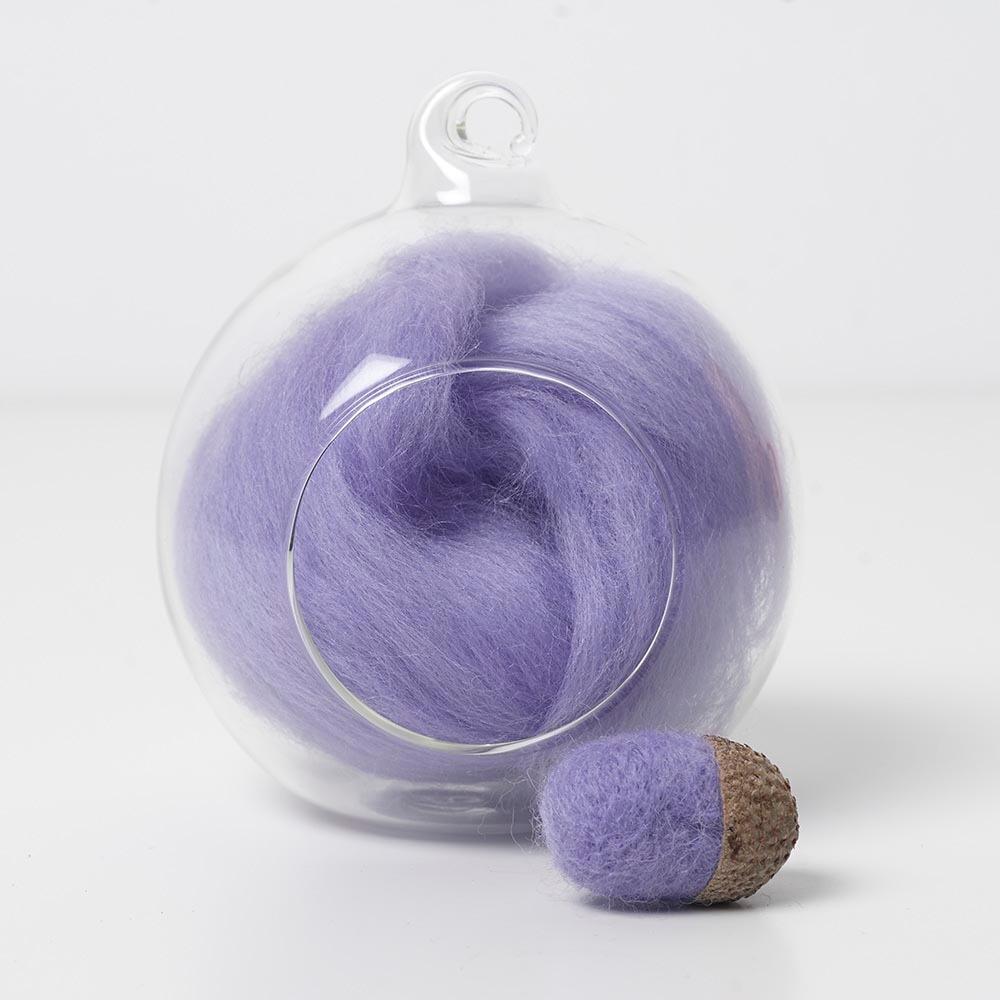 purple 19 merino wool tops for needle felting and spinning in a 10g portion.
