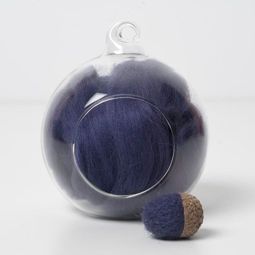 blue 69A merino wool tops for needle felting and spinning in a 10g portion.