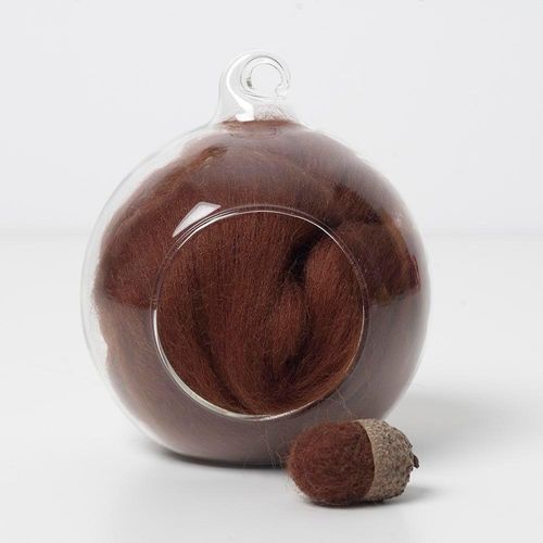 brown 82 merino wool tops for needle felting and spinning in a 10g portion.