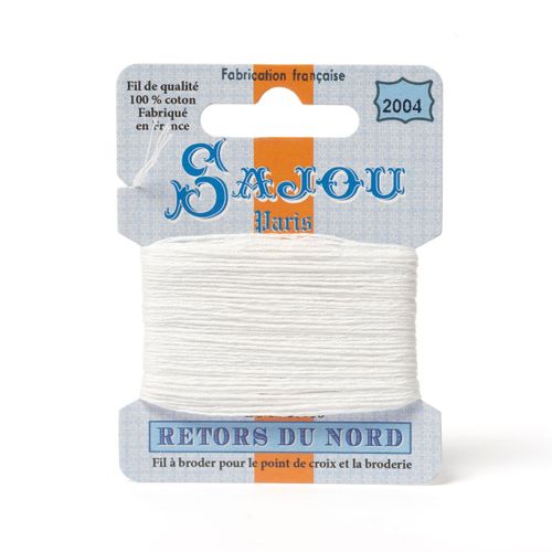 Maison Sajou Retors du Nord embroidery thread card in colour 2004 white