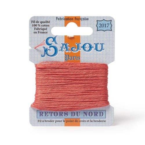 Maison Sajou Retors du Nord embroidery thread card in colour 2017 peach