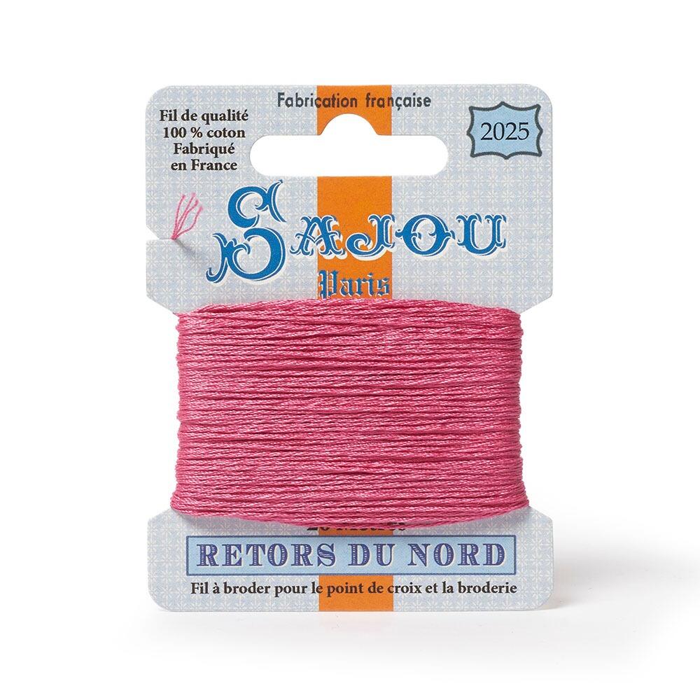 Maison Sajou Retors du Nord embroidery thread card in colour 2025 Pink