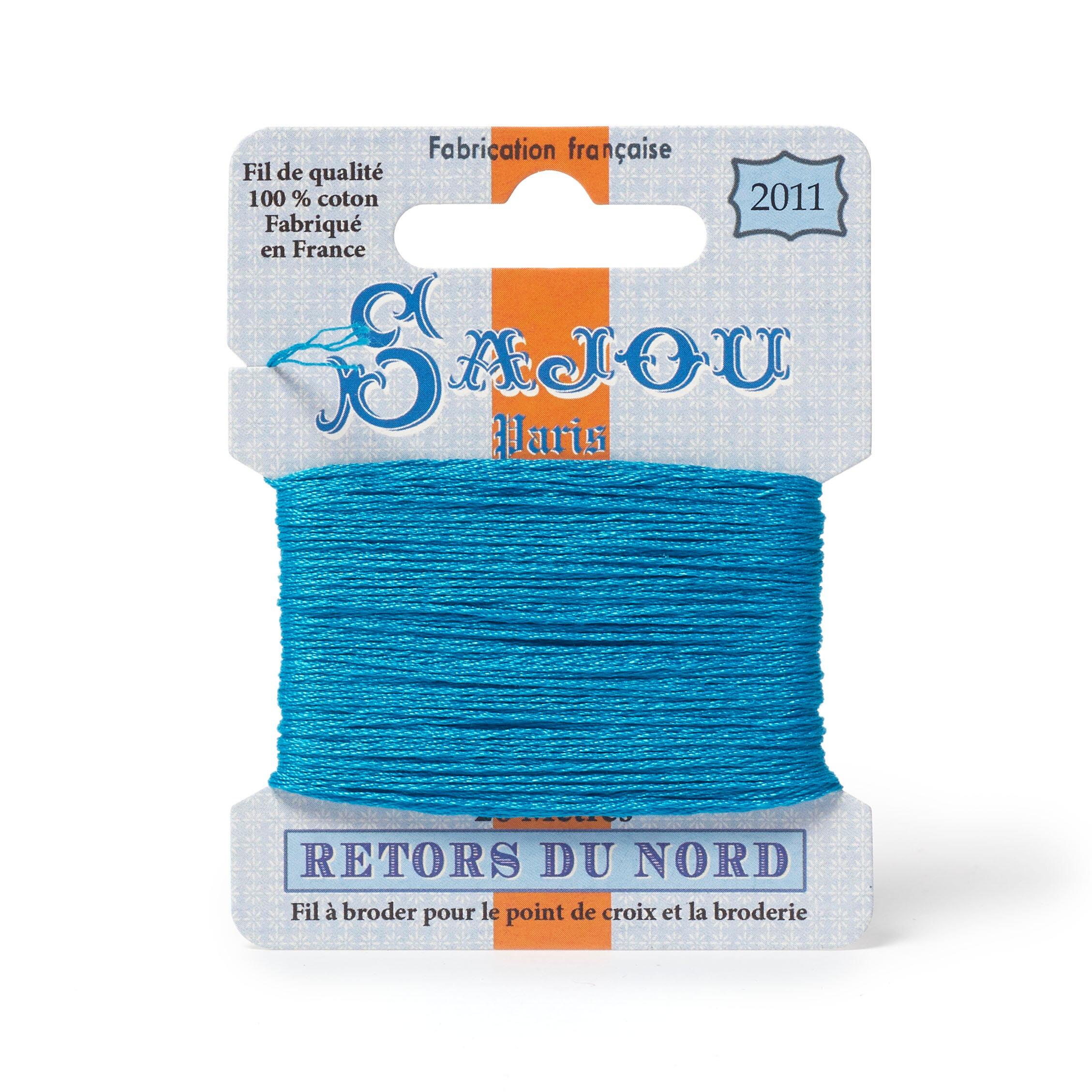 Maison Sajou Retors du Nord embroidery thread card in colour 2011 aqua