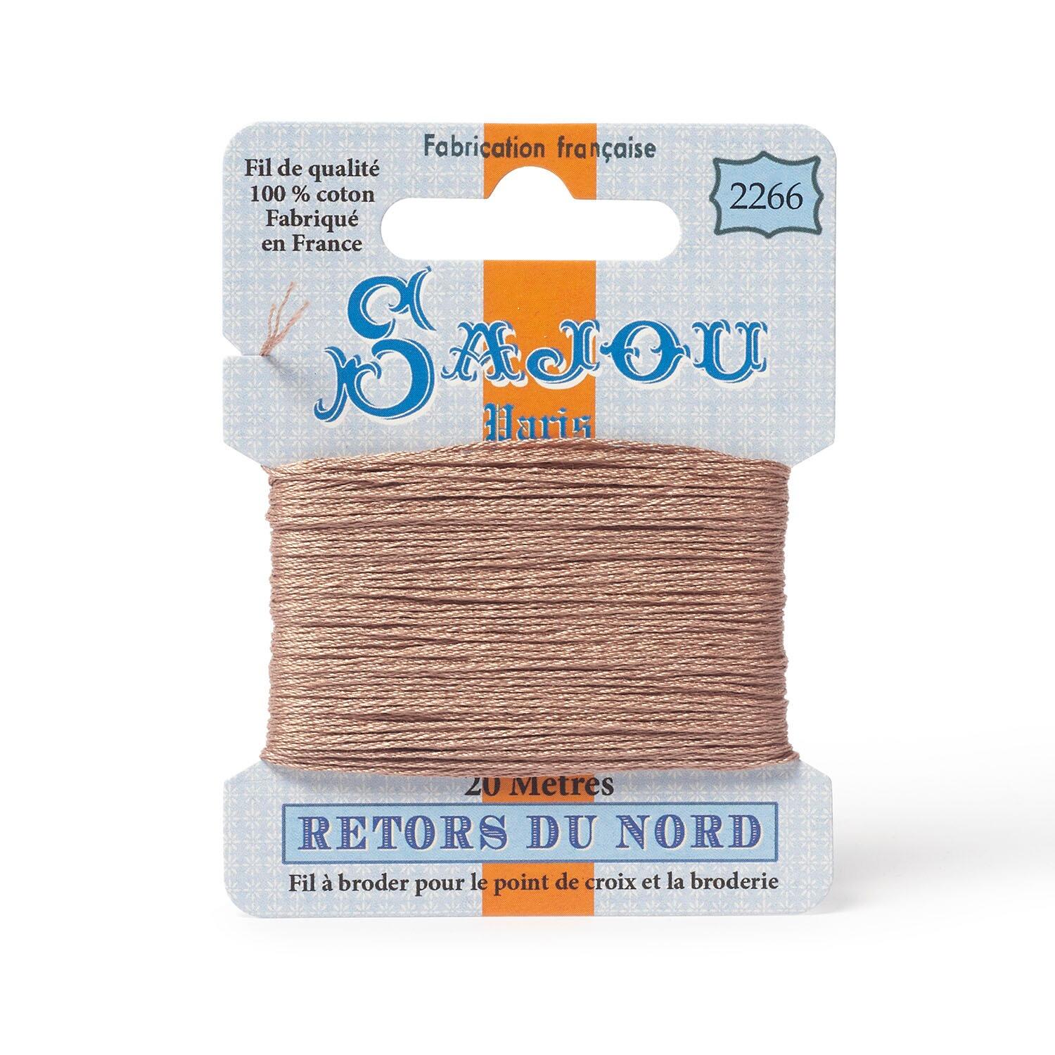 Maison Sajou Retors du Nord embroidery thread card in colour 2266 beige.