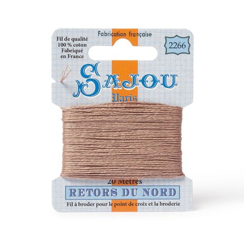 Maison Sajou Retors du Nord embroidery thread card in colour 2266 beige.