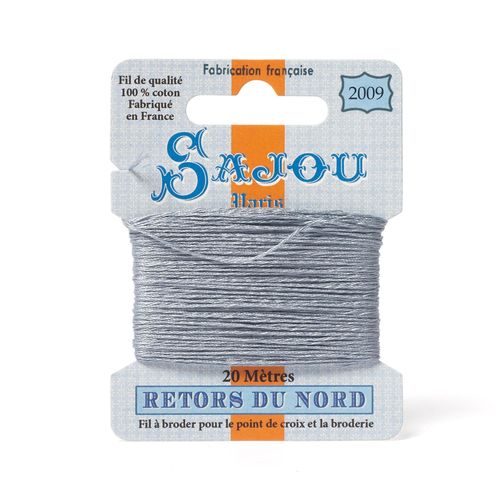 Maison Sajou Retors du Nord embroidery thread card in colour 2009 grey