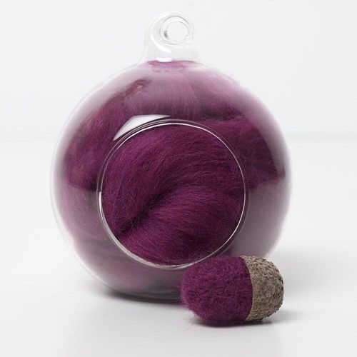purple 14A merino wool tops for needle felting and spinning in a 10g portion.