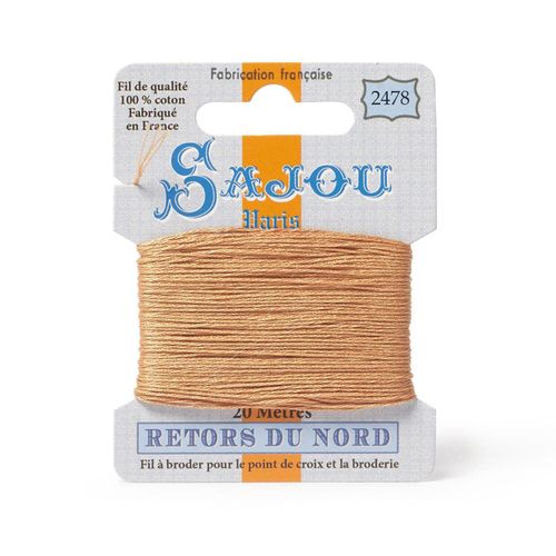 Maison Sajou Retors du Nord embroidery thread card in colour 2478 orange