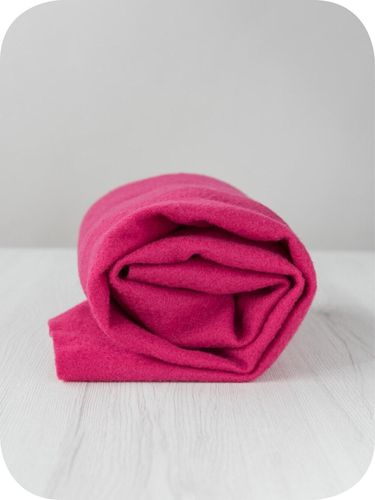 Premium Raspberry merino wool prefelt in a bright, saturated pink shade, approx A4 size, imported from the DHG dyehouse in Italy.