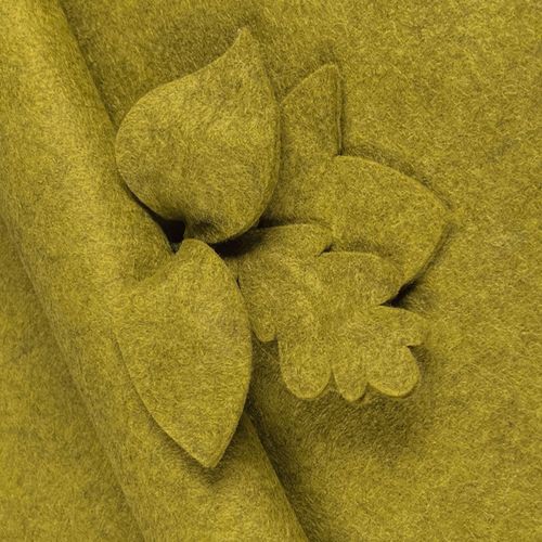 High-quality Marl Moss craft felt showing a multi-tonal, heathered green wool-viscose blend texture for a natural mossy effect.