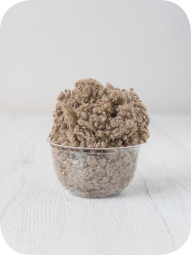 brown wool nepps in a 5g portion for adding texture to felting and spinning projects