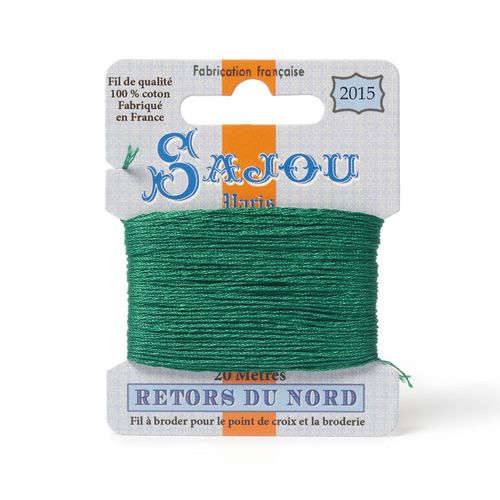 Maison Sajou Retors du Nord embroidery thread card in colour 2015 green