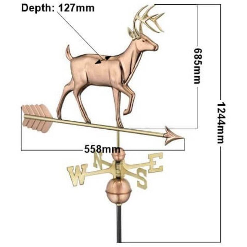 Large copper stag weathervane