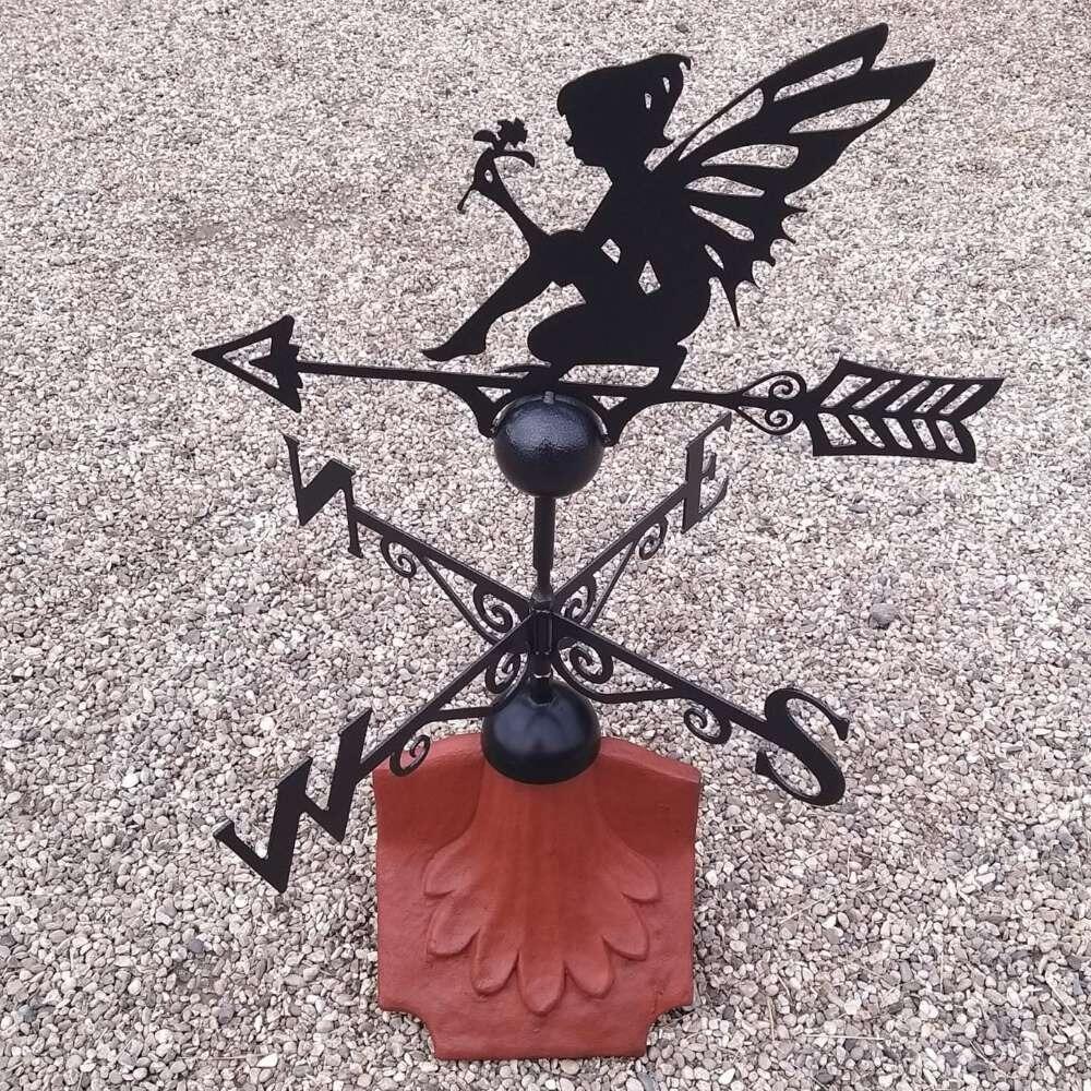 Fairy weathervane on a ridge tile finial fitting with multiple angle options