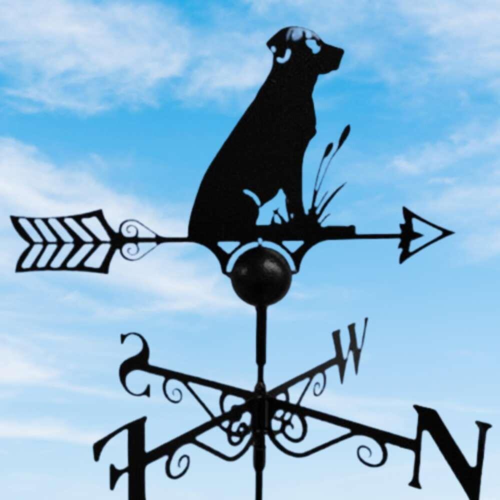 Dog weathervane on a ridge tile finial fitting with multiple angle options