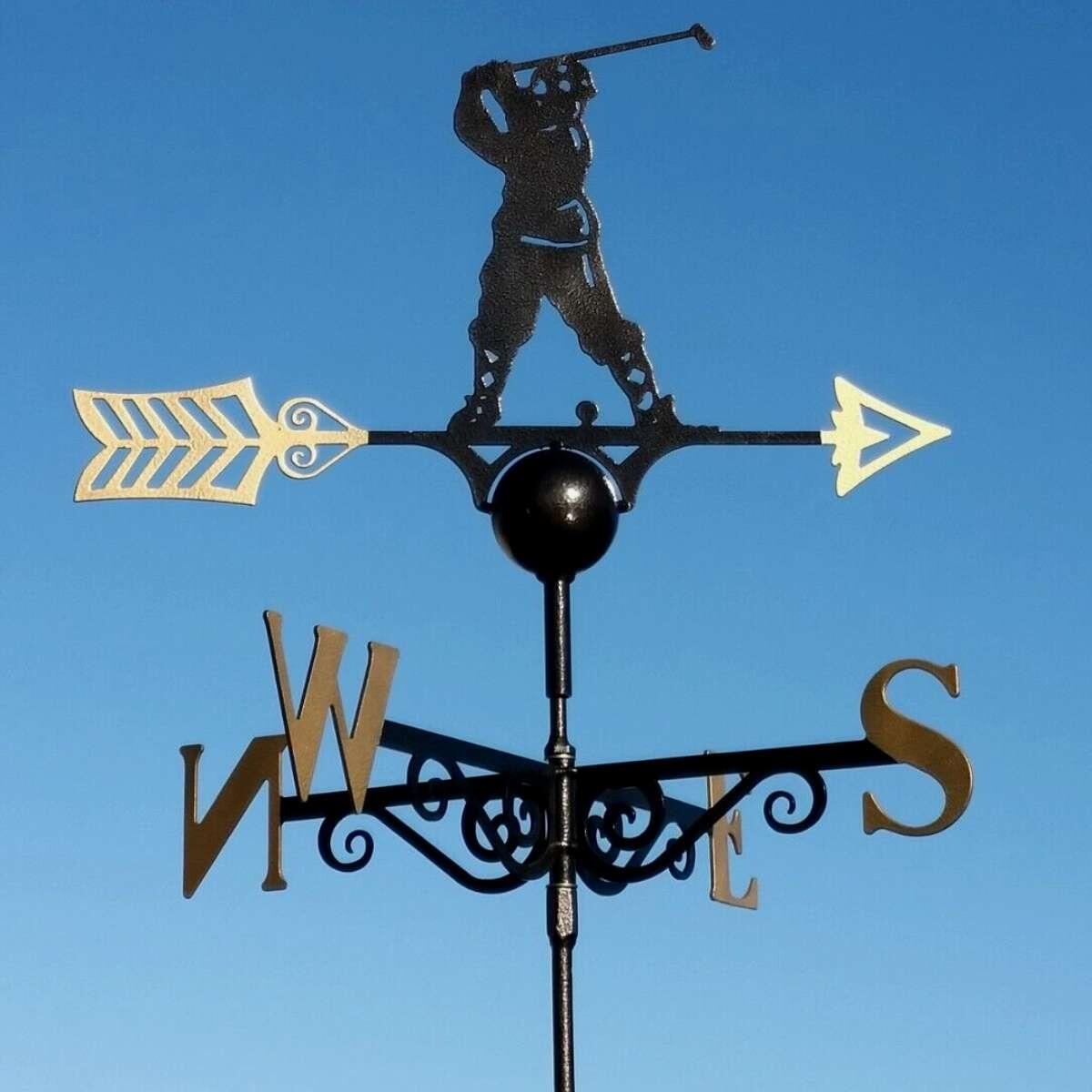 Golfer with golf club weathervane