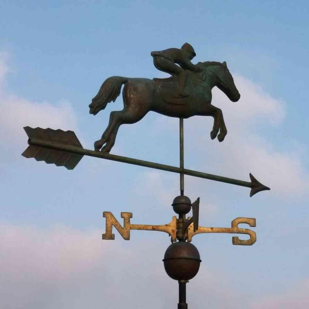 Large copper vintage race horse weathervane