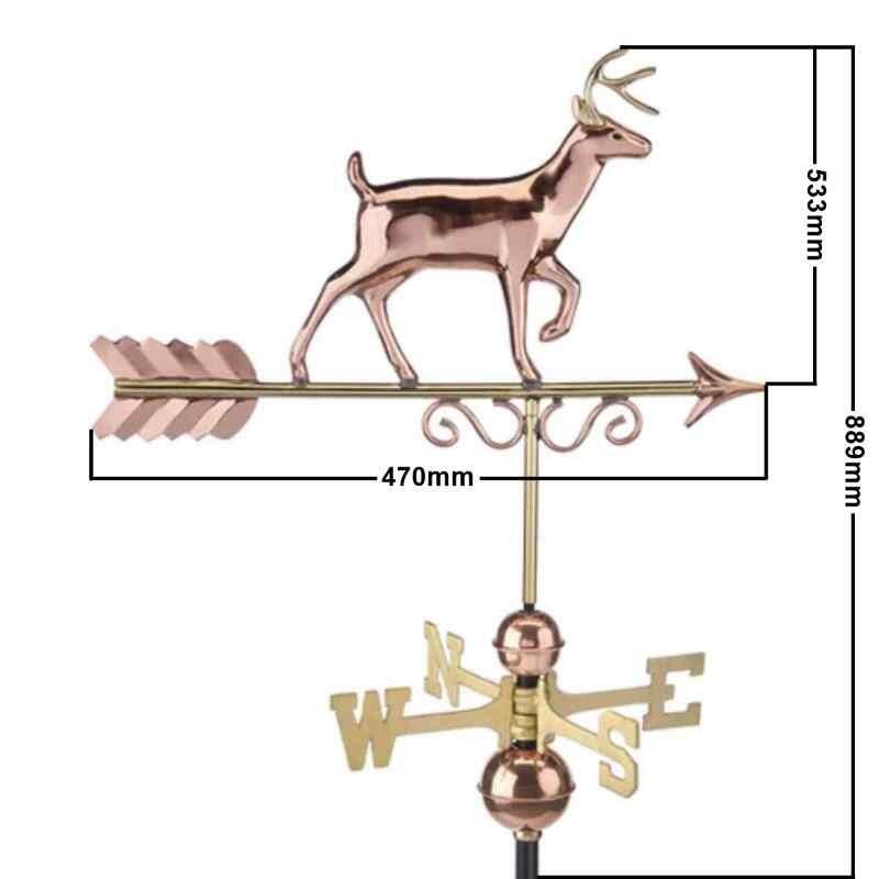 Large copper proud buck deer weathervane