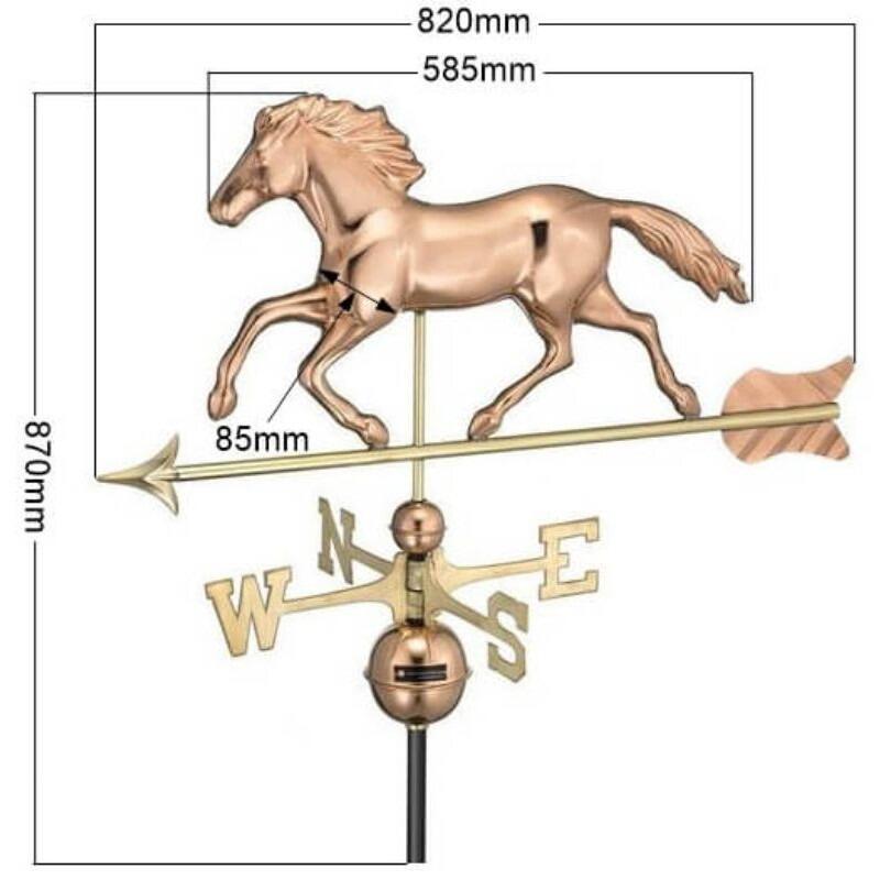 Large copper running horse weathervane