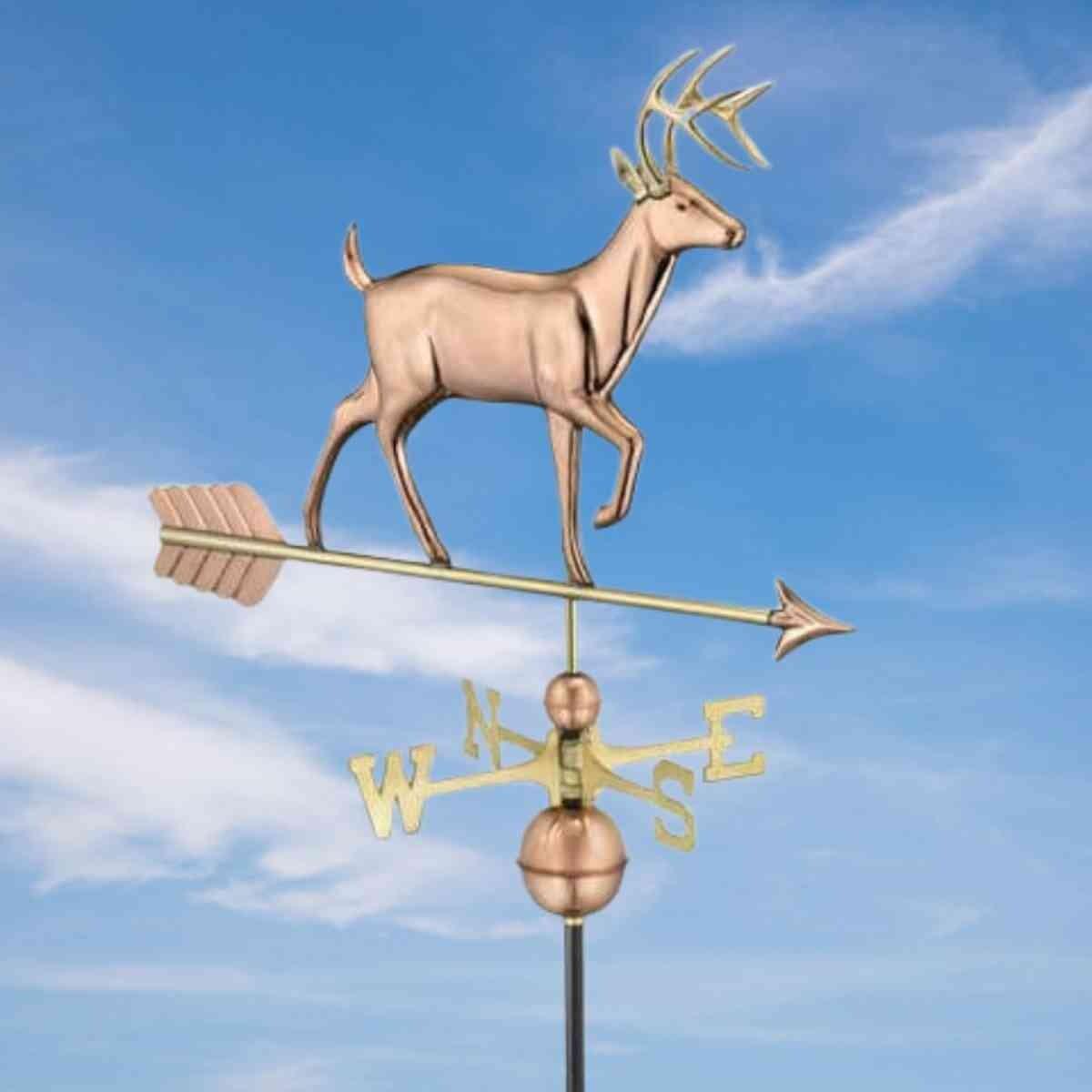 Large copper stag weathervane