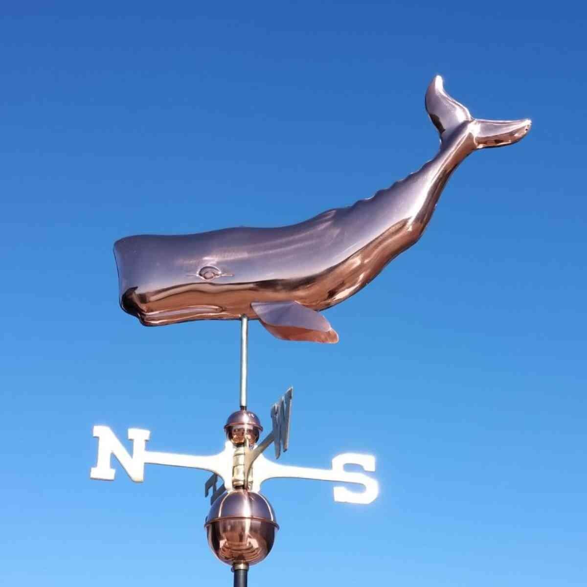 Large copper whale weathervane