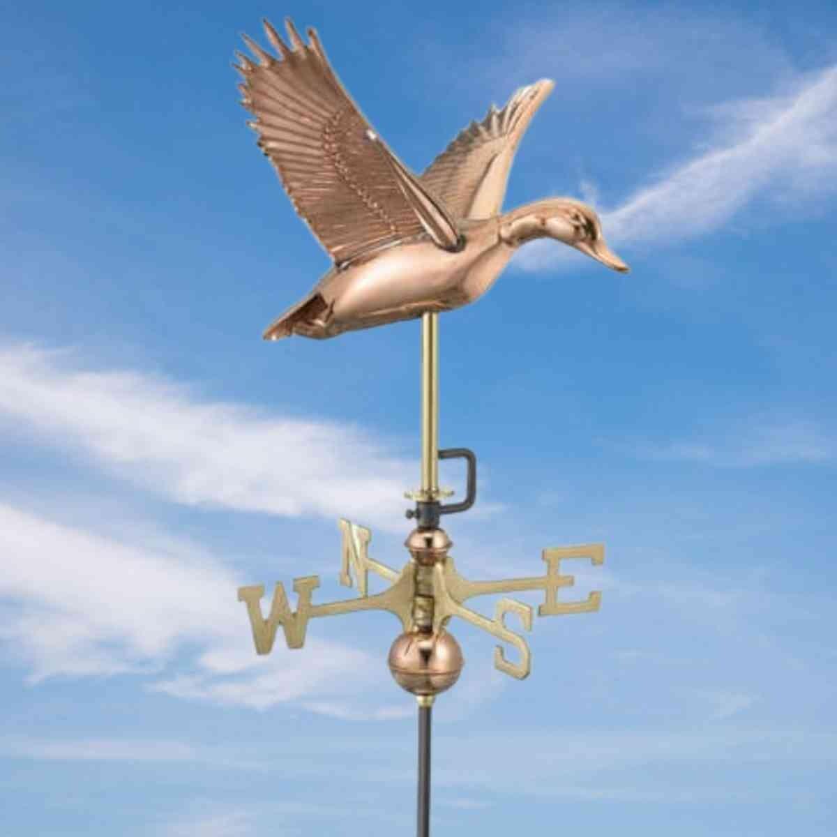 Medium copper flying duck weathervane