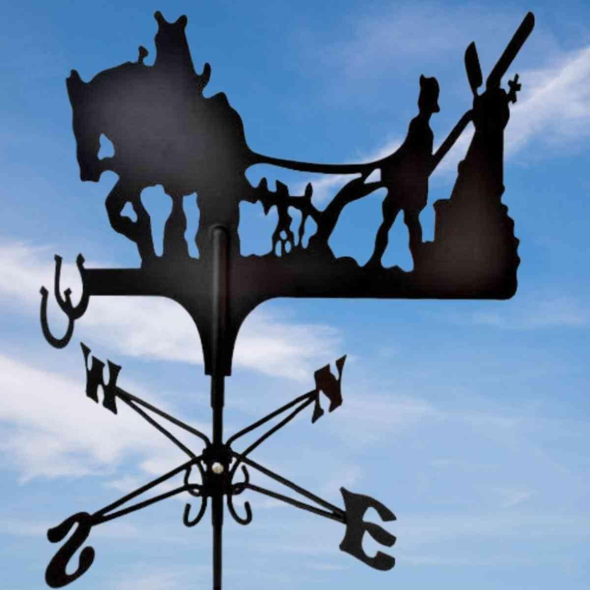 Horse and plough traditional weathervane