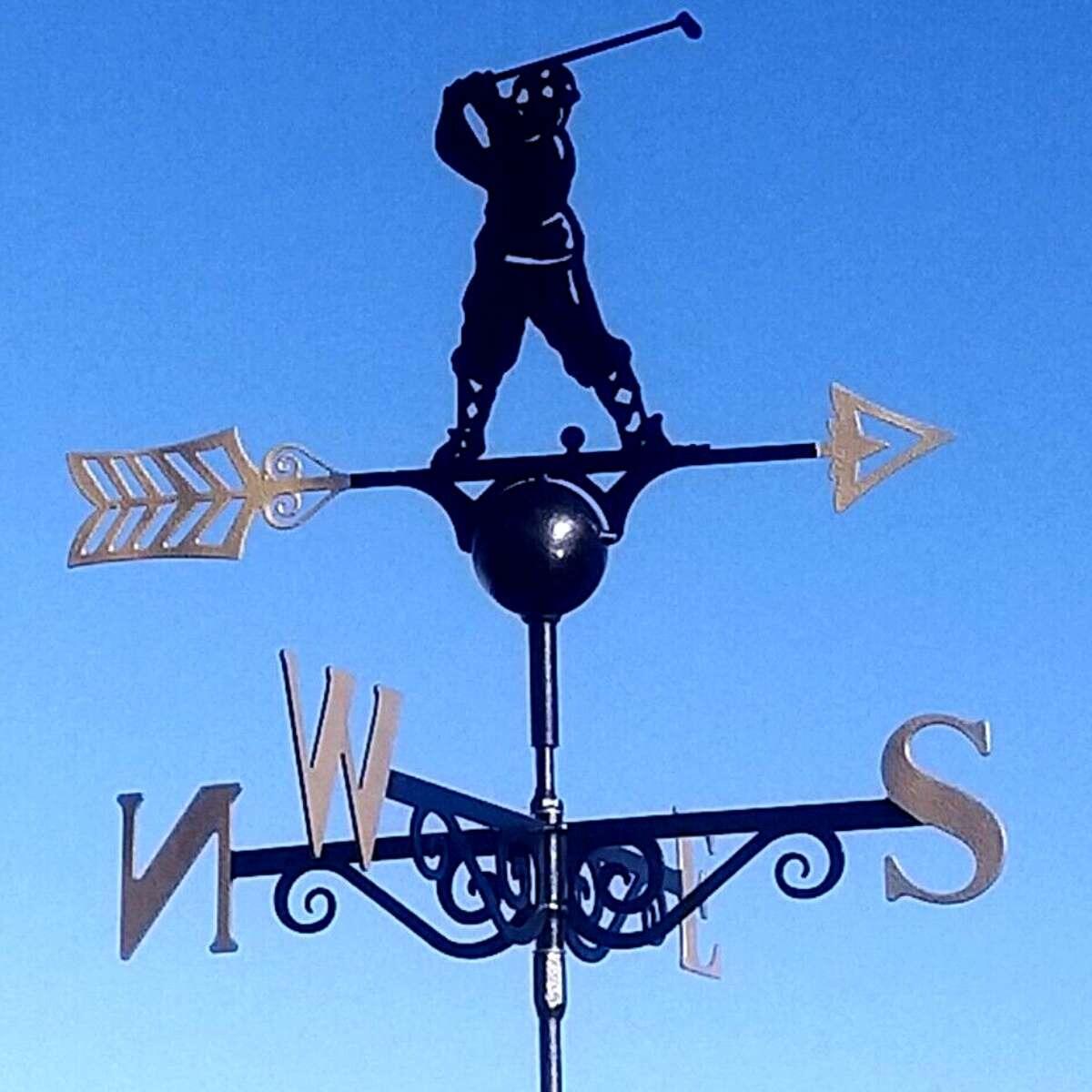 Golfer with golf club weathervane