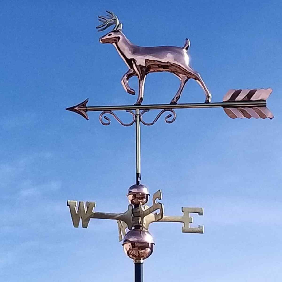 Large copper proud buck deer weathervane