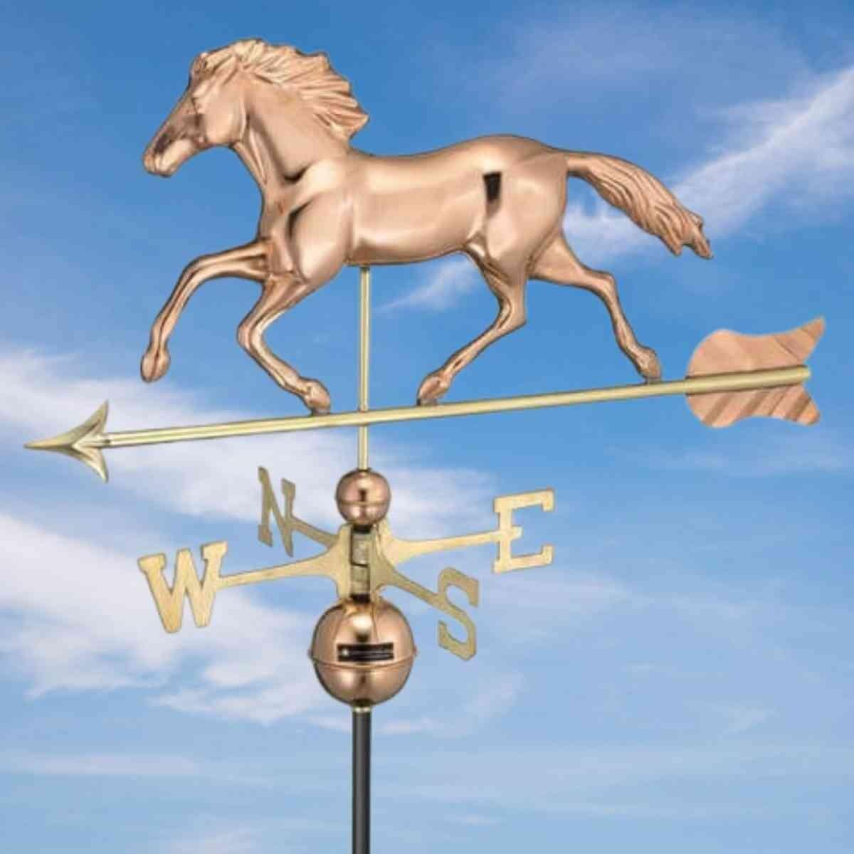 Large copper running horse weathervane