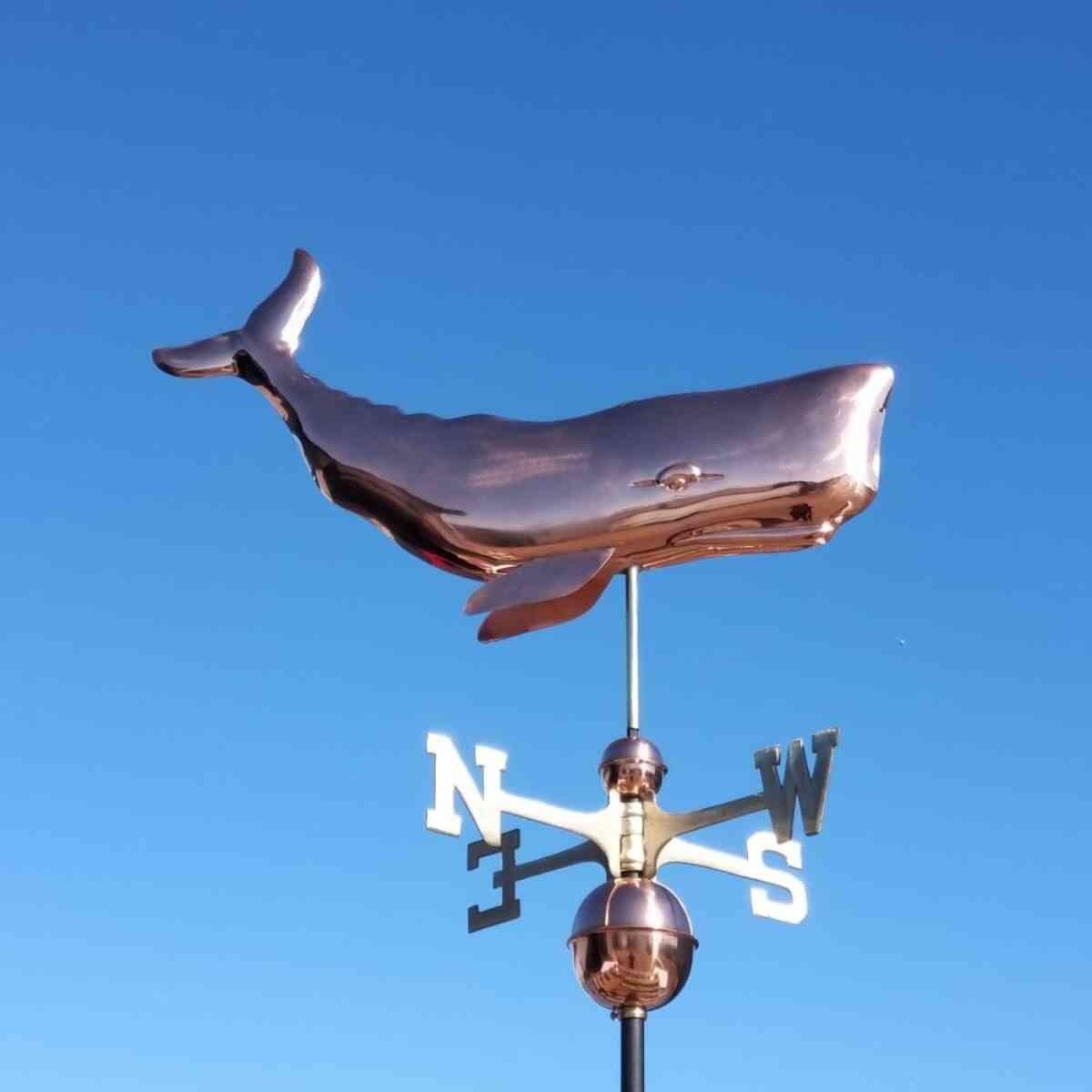 Large copper whale weathervane