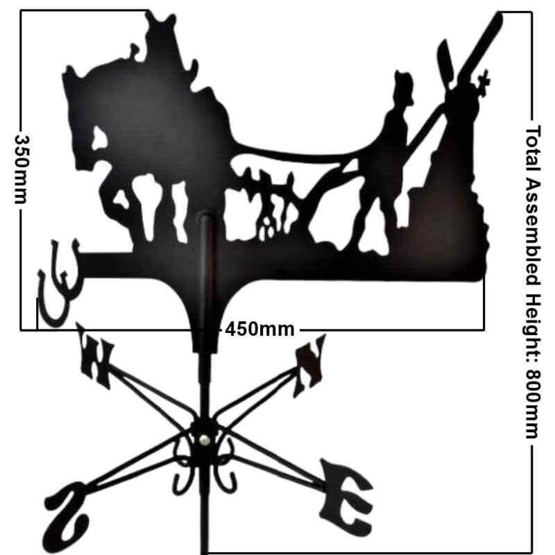 Horse and plough traditional weathervane