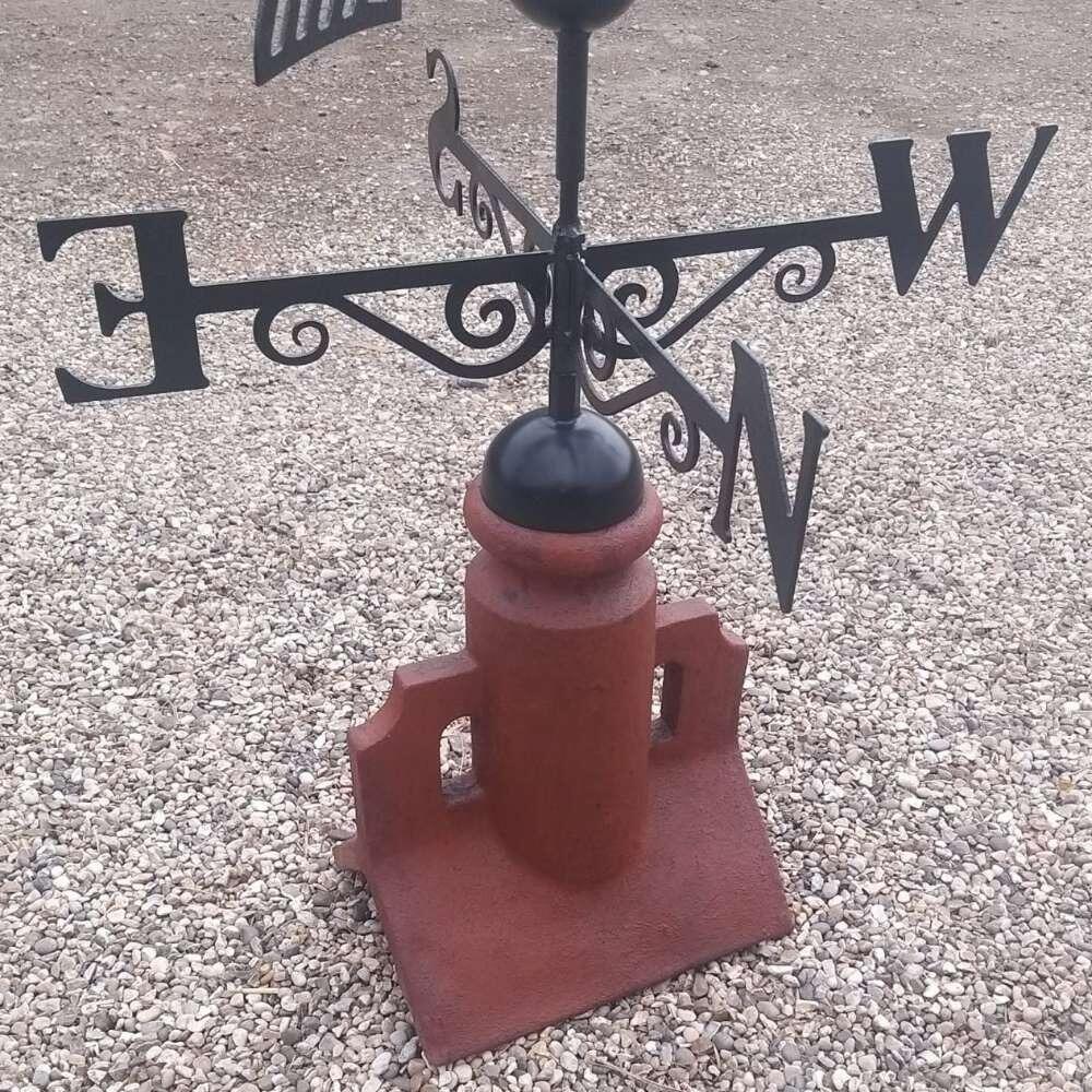 Golfer weathervane supplied on a 45 degree ridge tile finial