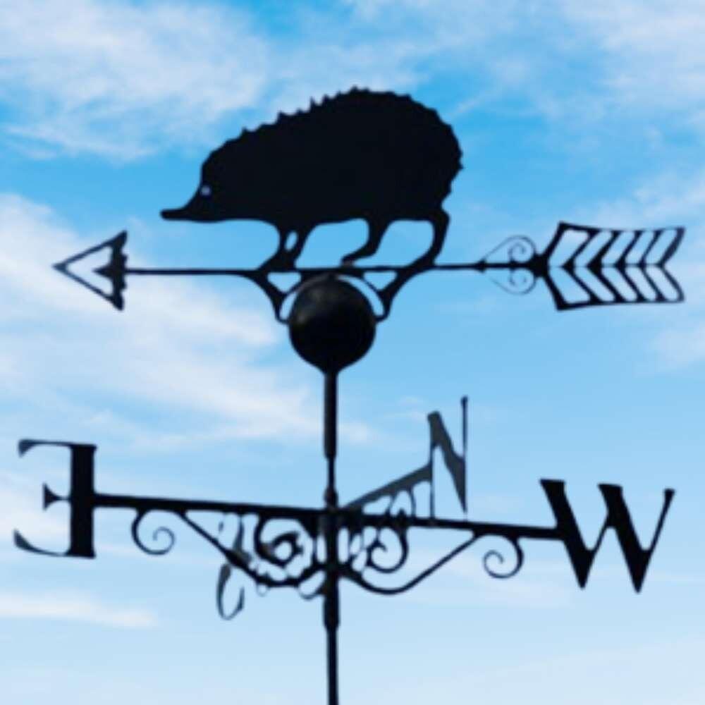 Hedgehog weathervane on a ridge tile finial fitting with multiple angle options