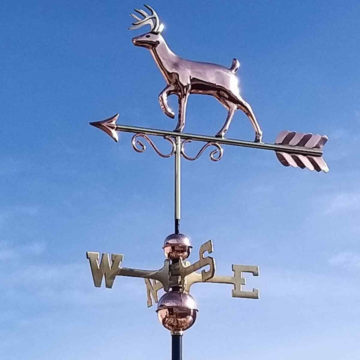 Large copper proud buck deer weathervane