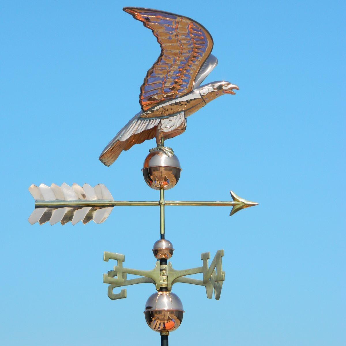 Medium copper eagle weathervane