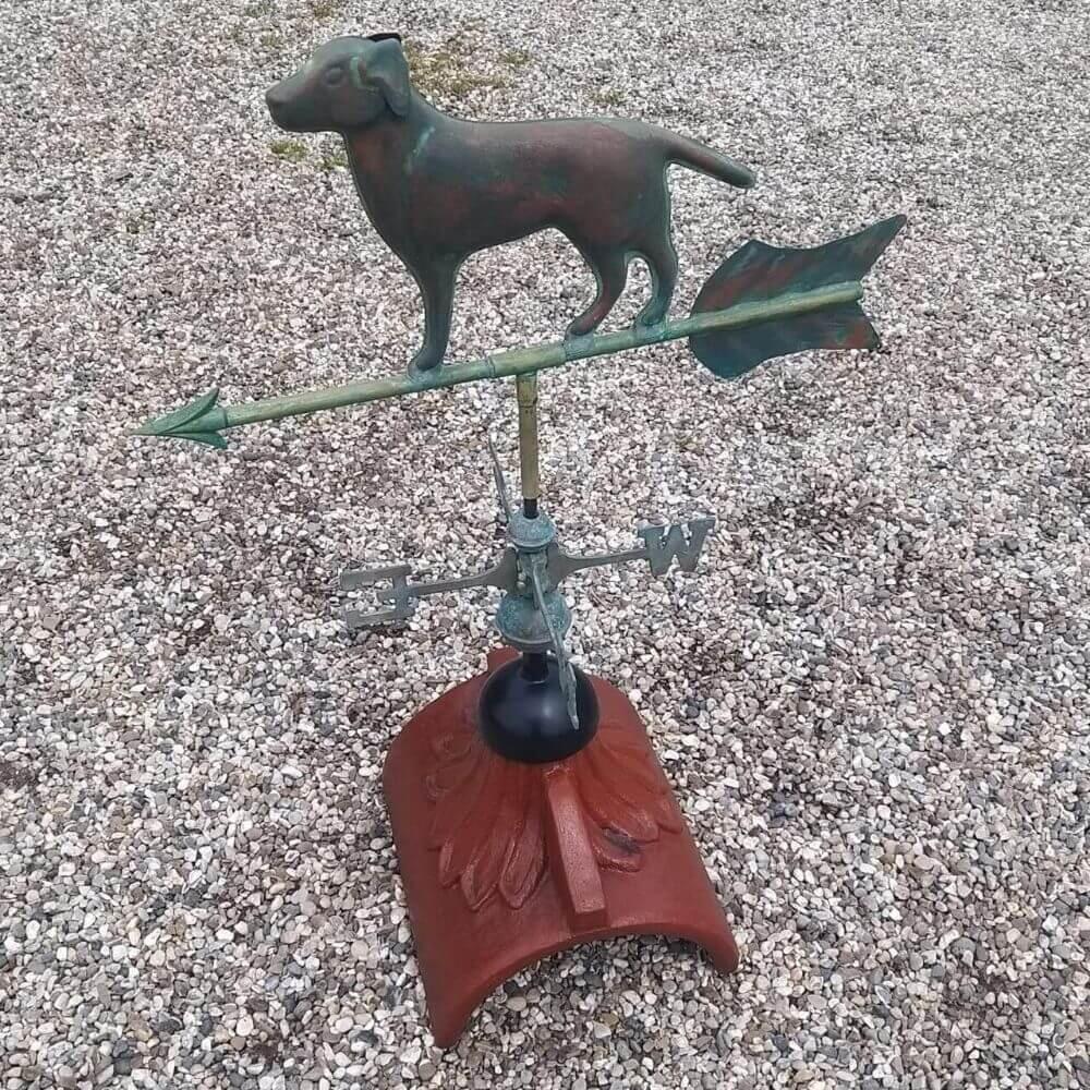 Labrador weathervane supplied with a half round finial